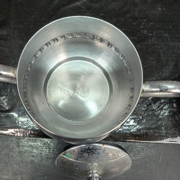 Vintage Irvinware 1970's Chrome Small Sugar and Creamer Set Rope Design - Picture 8 of 9